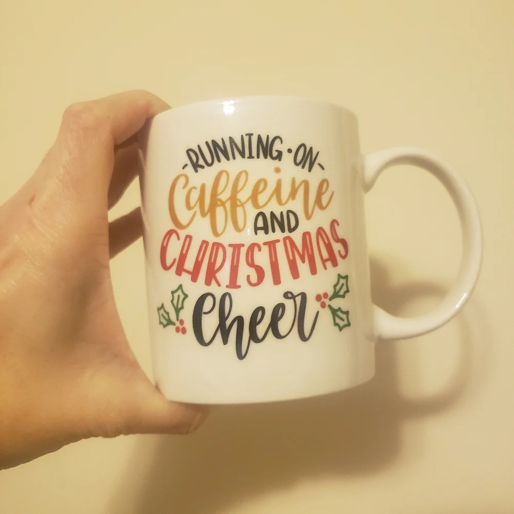NWT Boutique Running on Caffeine and Christmas Cheer Mug
